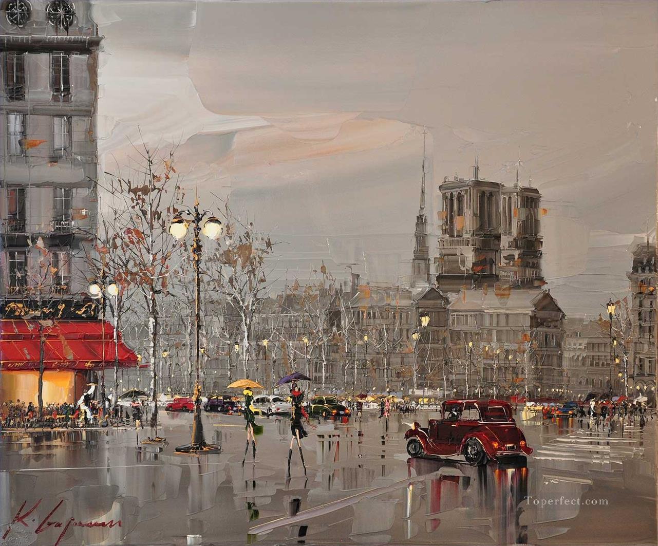 paisaje urbano Kal Gajoum París Pintura al óleo